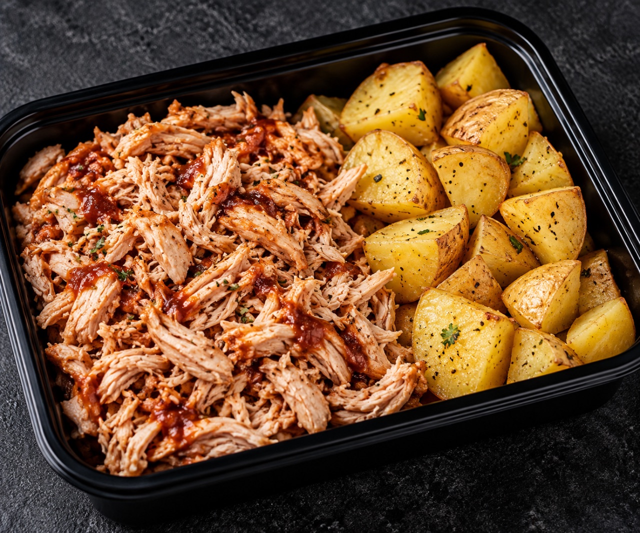 BBQ chicken with potatoes